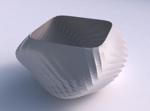 cuenco hélice retorcido diagonal cuadrícula patrón casa decoración 3d print model - Mito3D