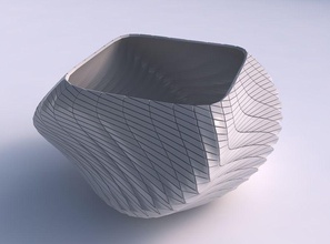 bowl helix twisted diagonal grid plates house decor 3d print model - Mito3D