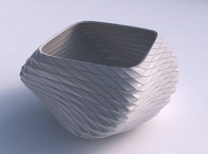 bowl helix twisted-grid-Platten Haus Schüssel twisted grid Platten Dekor 3d print model - Mito3D