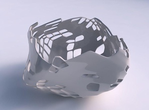 bowl helix verdreht organic skin Löcher Haus Schüssel twisted Bio Haut Dekor 3d print model - Mito3D