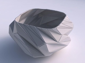 çanak sarmal bükülmüş rastgele üçgen tabaklar ev dekor 3d print model - Mito3D