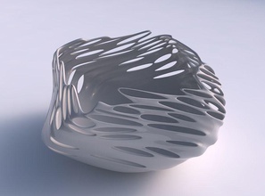 bowl helix verdreht glatte Blase Löcher Haus Schüssel twisted glatt bubble Dekor 3d print model - Mito3D