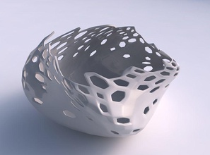 tigela hélice torcida liso cristal pele buracos a casa suave decoração 3d print model - Mito3D