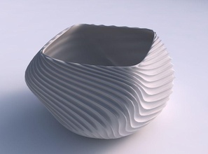 bowl helix wavy extruded lines 2 house dish decor architectural decoration 3d print model - Mito3D