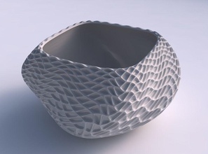 bowl helix wavy grid piramides house decor 3d print model - Mito3D