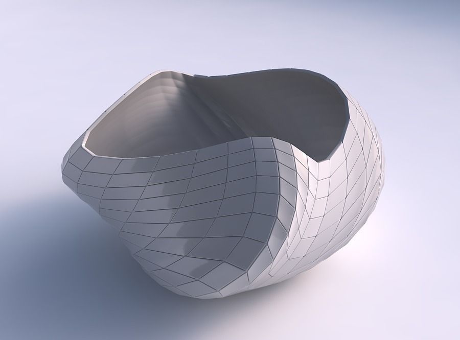 bowl helix wavy grid plates house decor 3D print model - Mito3D
