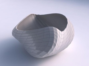 bowl helix wellige Gitter-Platten Haus Schüssel wellig grid Platten Dekor 3d print model - Mito3D