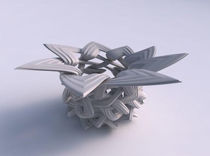 bowl interlacing lattice extruded lines eccentric house decor 3d print model - Mito3D