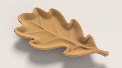 bowl oak leaf desert plate cap dish 3d printable kitchen tableware serving house dining 3d print model - Mito3D