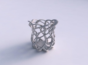 bowl oval interlacing lattice eccentric house decor 3d print model - Mito3D