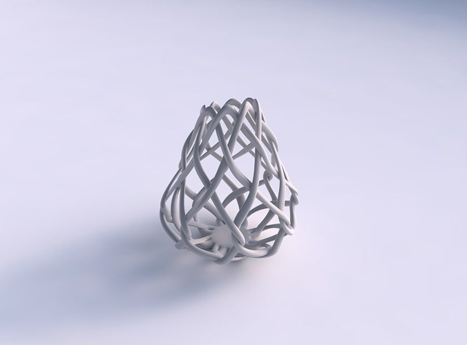 cuenco oval entrelazado enrejado casa decoración 3D print model - Mito3D
