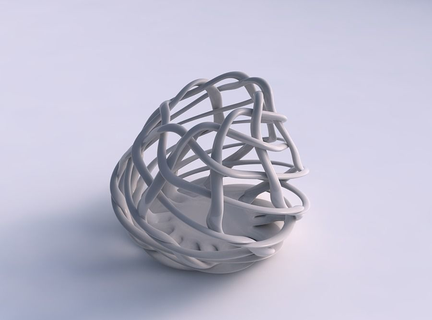 bowl oval interlacing lattice streched corner bowl oval interlacing lattice streched corner house decor  3d print model - Mito3D