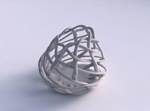 bowl oval interlacing lattice streched top corner house decor 3d print model - Mito3D