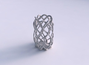 tigela oval entrelaçamento lattice cônico a casa decoração 3d print model - Mito3D