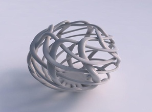 bowl oval interlacing lattice twisted squeezed house decor 3d print model - Mito3D
