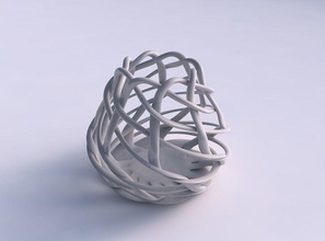 tigela oval entrelaçamento lattice torcida cônico 2 a casa decoração 3d print model - Mito3D