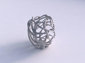 bowl oval interlacing lattice twisted wavy house decor 3d print model - Mito3D