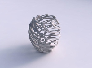 bowl oval interlacing lattice very twisted house decor 3d print model - Mito3D