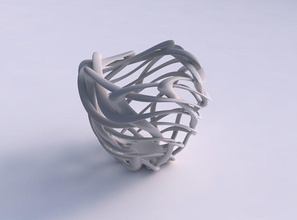 bowl oval interlacing lattice wavy top house decor 3d print model - Mito3D
