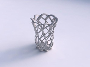 bowl oval interlacing lattice widened top house decor 3d print model - Mito3D