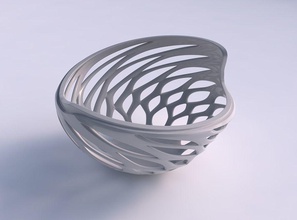 bowl seed shell smooth beveled cuts extruded pimp up house decor 3d print model - Mito3D