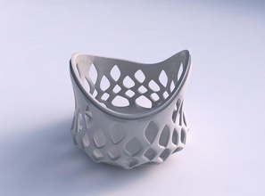 bowl seed shell smooth beveled cuts extruded top streched house decor 3d print model - Mito3D