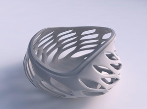 bowl seed shell smooth beveled cuts extruded streched corner house decor 3d print model - Mito3D