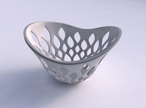 ciotola seme conchiglia liscio smussato tagli estruso conico casa arredamento 3d print model - Mito3D