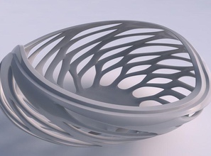 bowl seed shell smooth beveled cuts extruded twisted squeezed house decor 3d print model - Mito3D