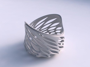 bowl seed shell smooth beveled cuts extruded twisted streched house decor 3d print model - Mito3D