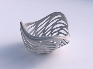 bowl seed shell smooth beveled cuts extruded top twisted wavy house decor 3d print model - Mito3D