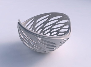 bowl seed shell smooth beveled cuts extruded twisted house decor 3d print model - Mito3D