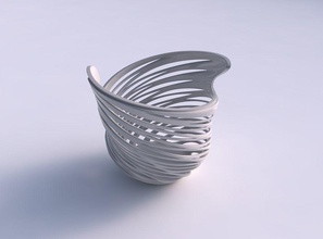 bowl seed shell smooth beveled cuts extruded twisted tapered house decor 3d print model - Mito3D