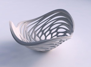 ciotola seme conchiglia liscio smussato tagli estruso ondulato casa arredamento 3d print model - Mito3D