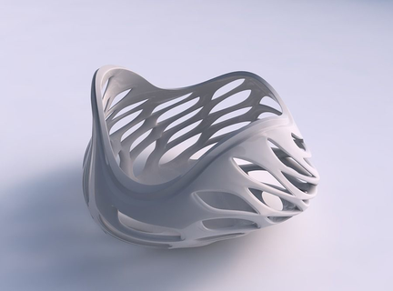 ciotola seme conchiglia liscio smussato tagli estruso contorto conico 2 ondulato Casa arredamento 3d print model - Mito3D