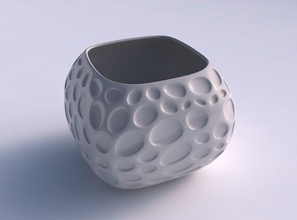 bacia semi-quadrática bolhas a casa tigela semi quadrática prato decoração de arquitetura 3d print model - Mito3D