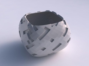 bacia semi-quadrática cavidades a casa tigela semi quadrática prato decoração de arquitetura 3d print model - Mito3D