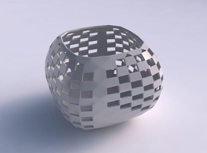 bowl semi-quadratic checker grid lattice 2 house semi quadratic decor 3d print model - Mito3D