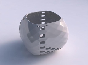 bowl semi-quadratic checker grid lattice 3 semi quadratic house decor 3d print model - Mito3D