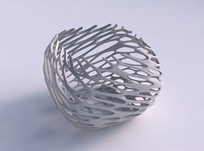 bowl semi-quadratic cracked twisted organic lattice 2 house semi quadratic decor 3d print model - Mito3D