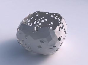 Schüssel semi-quadratische crystal skin Löcher Haus semi quadratische Haut Dekor 3d print model - Mito3D