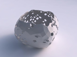 bowl semi-quadratic crystal skin holes house semi quadratic decor 3d print model - Mito3D