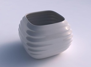 bowl semi-quadratic curved horizontal sections house semi quadratic dish decor architectural decoration 3d print model - Mito3D