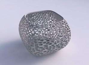 bowl semi-quadratic dense organic lattice 2 house semi quadratic decor 3d print model - Mito3D