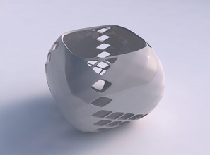 bowl semi-quadratic diagonal grid lattice 2 house semi quadratic decor 3d print model - Mito3D