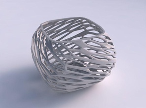 bowl semi-quadratic faceted twisted organic lattice house semi quadratic decor 3d print model - Mito3D