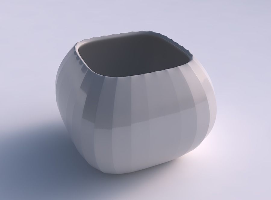 ciotola di semi-quadratica belle bande verticale uniforme semi secondo grado bene casa arredamento 3D print model - Mito3D