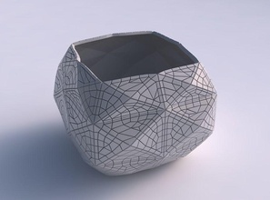 bowl semi-quadratic fine mosaic plates house semi quadratic decor 3d print model - Mito3D