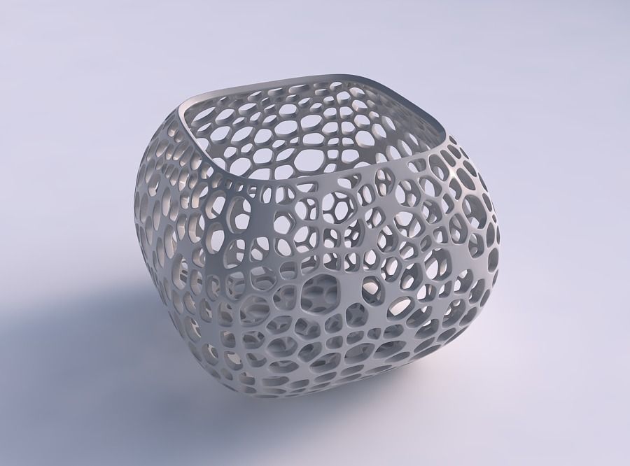 kase yarı karesel iyi organik kafes ev dekor 3D print model - Mito3D