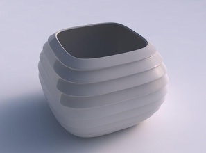recipiente semi-cuadrática horizontal invertida capas casa bol semi cuadrática las decoración 3d print model - Mito3D